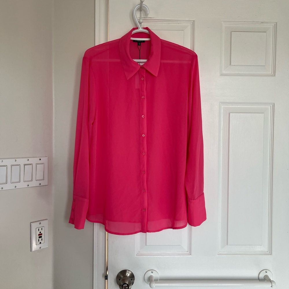 Dynamite MATISSE Sheer Button Down Shirt